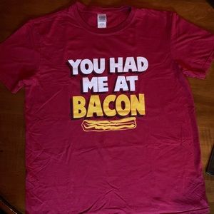 Gildan You Had Me At Bacon Novelty funny Tee Lg
